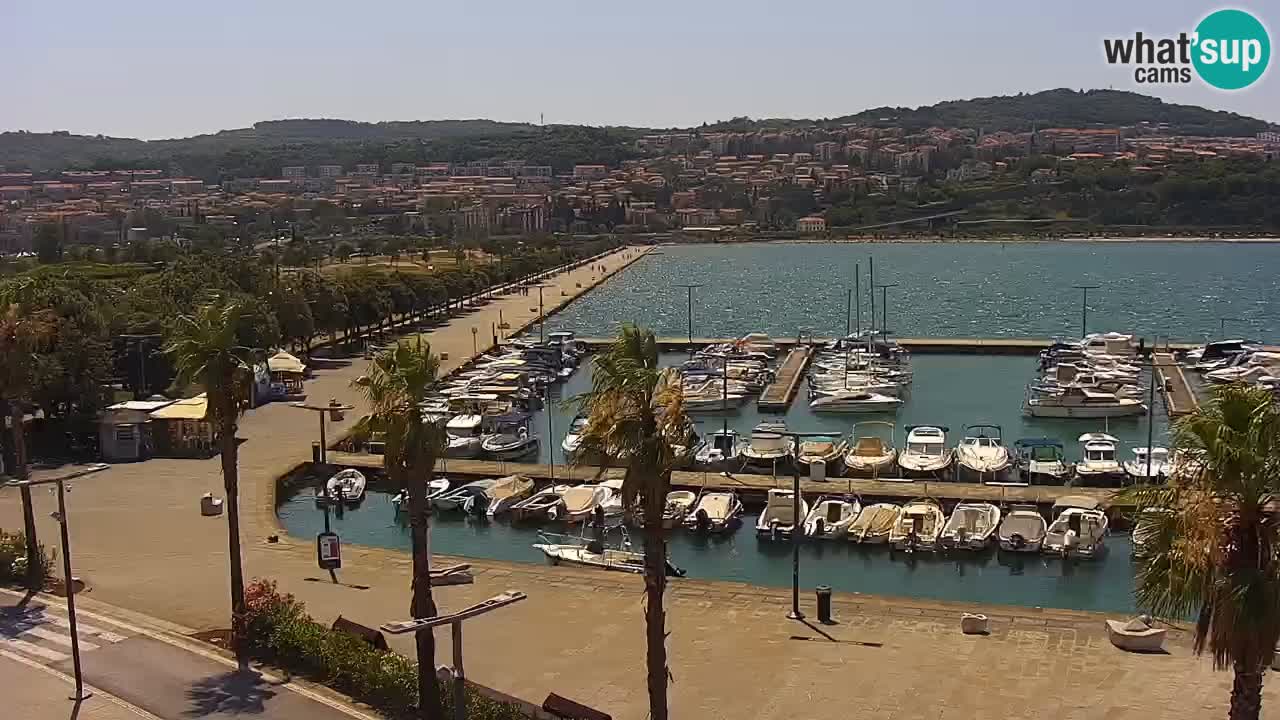 Webcam Koper – Panorama de la marina et de la promenade depuis le Grand Hotel Koper