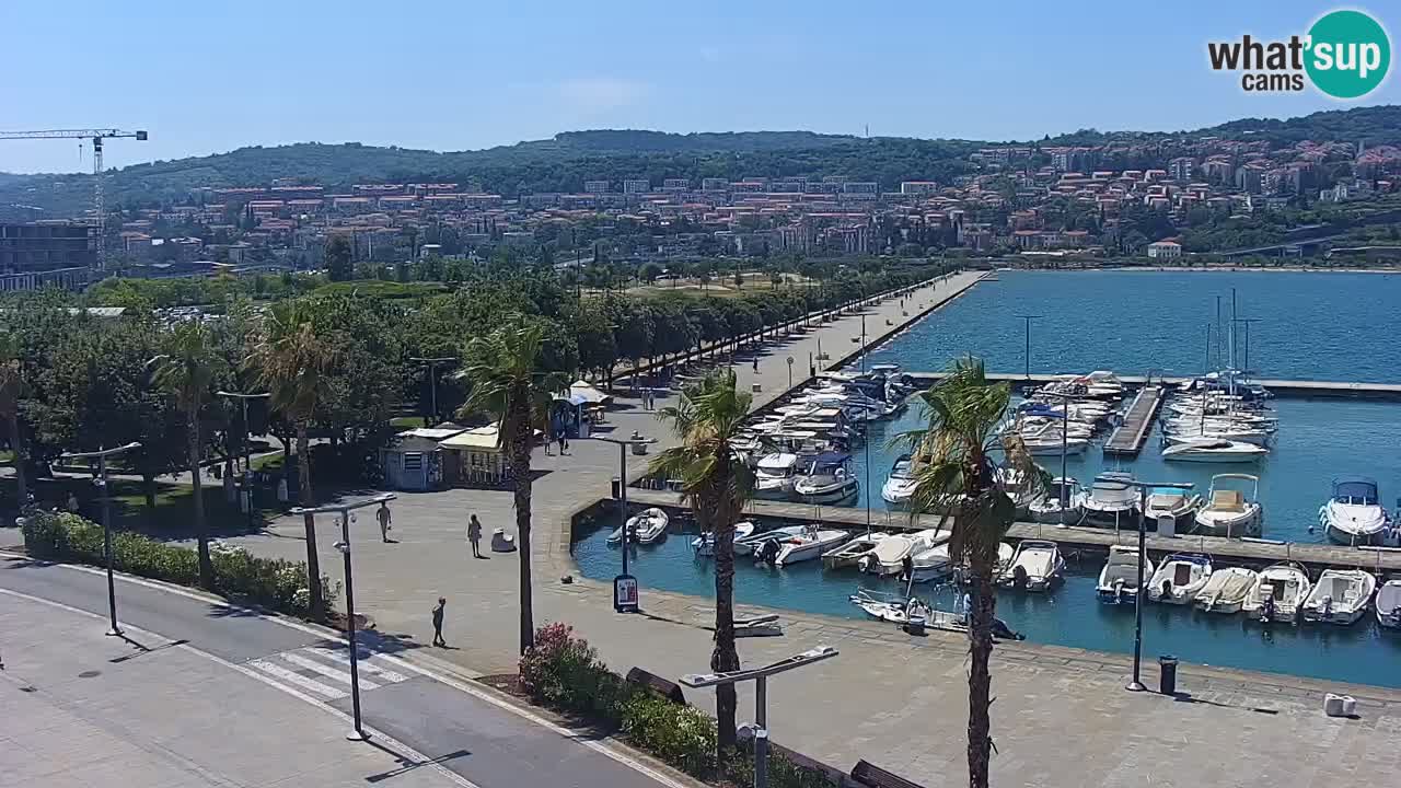 Webcam Koper – Panorama de la marina et de la promenade depuis le Grand Hotel Koper