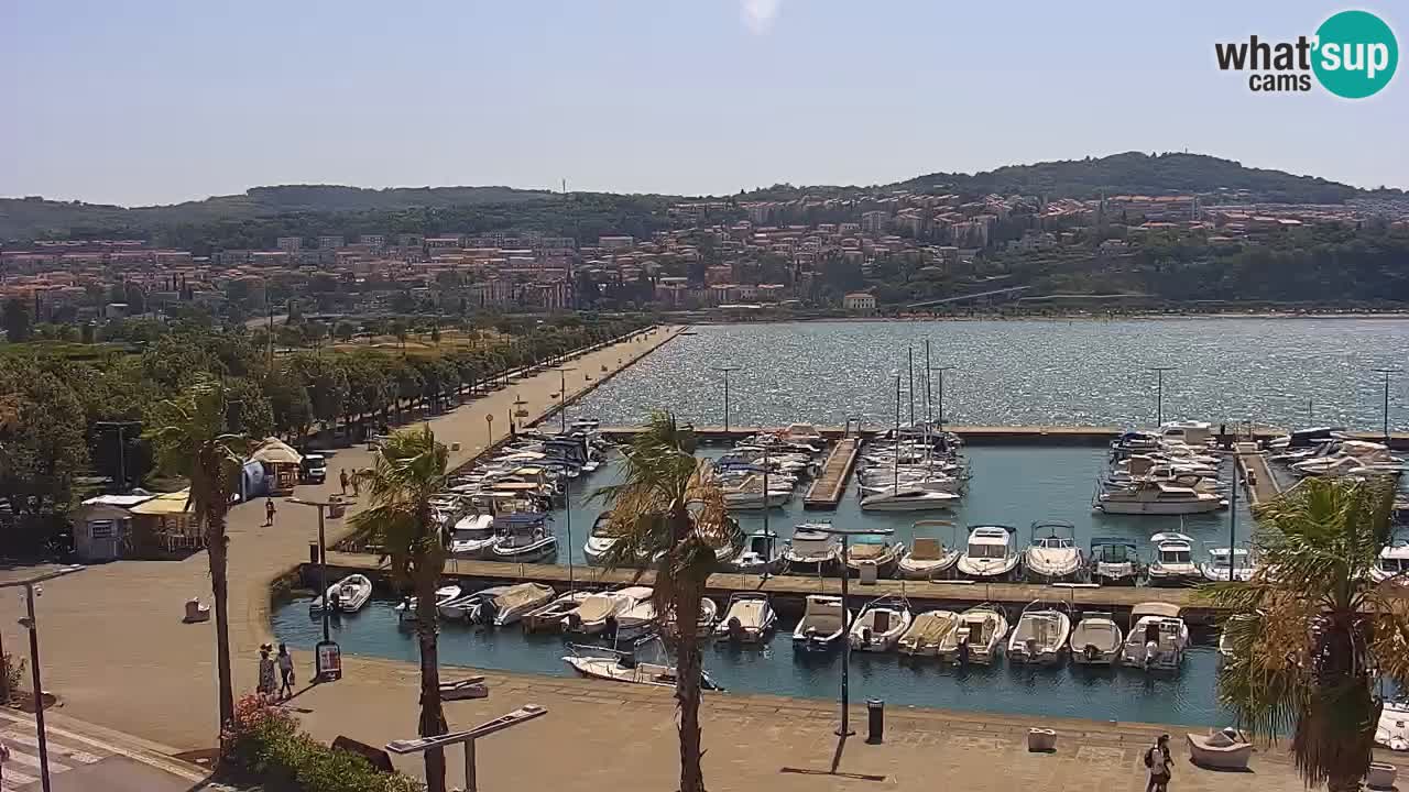 Webcam Koper – Panorama de la marina et de la promenade depuis le Grand Hotel Koper