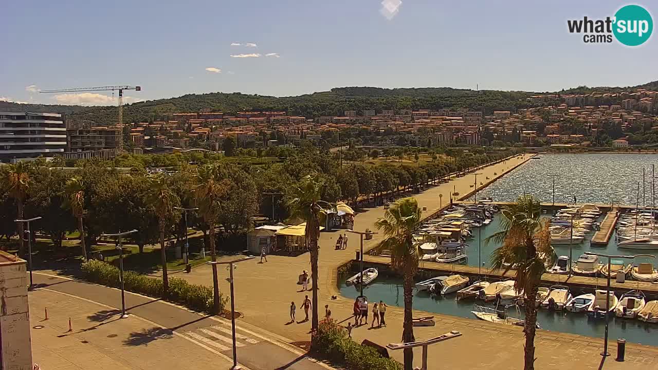 Webcam Koper – Panorama of the marina and promenade from the Grand Hotel Koper