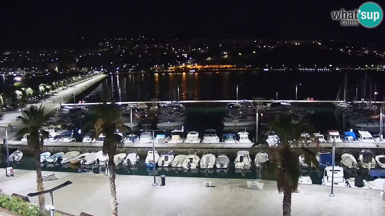 Webcam Koper – Panorama des Jachthafens und der Promenade vom Hotel Grand Koper