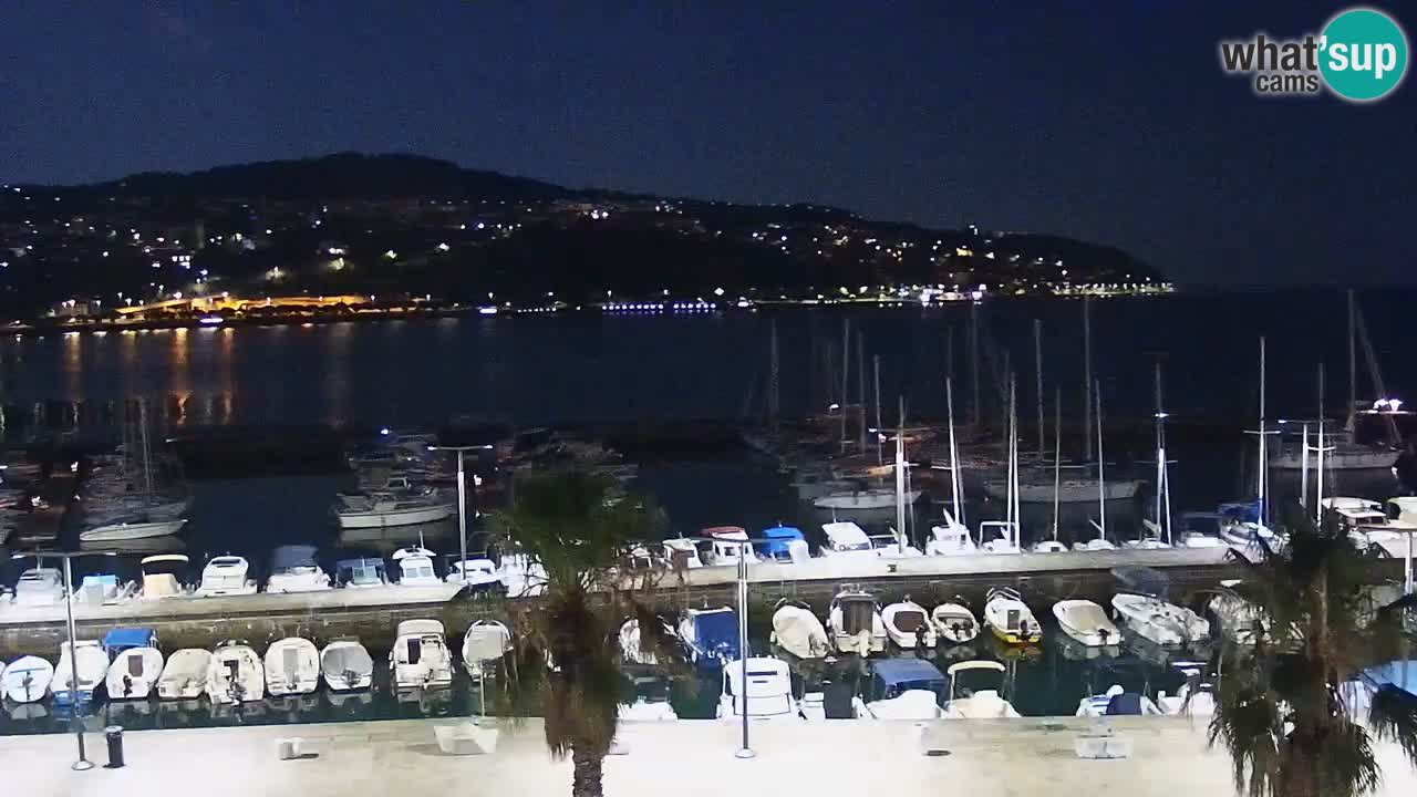 Camera en vivo Koper – puerto deportivo y paseo marítimo desde el Hotel Grand Koper
