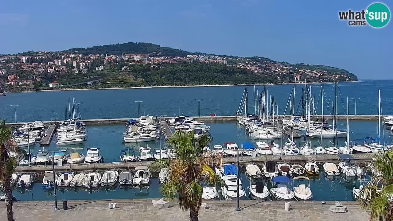 Webcam Koper – Panorama of the marina and promenade from the Grand Hotel Koper