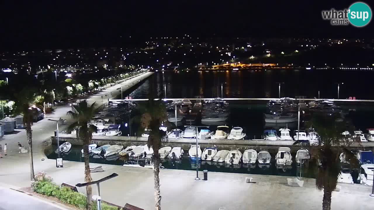 Webcam Koper – Panorama des Jachthafens und der Promenade vom Hotel Grand Koper