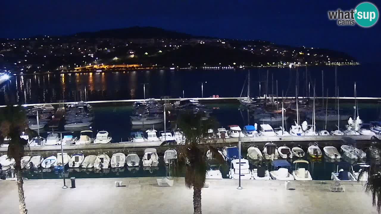Webcam Koper – Panorama des Jachthafens und der Promenade vom Hotel Grand Koper