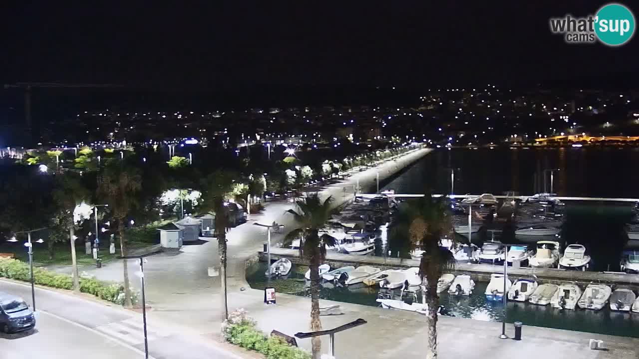 Webcam Koper – Panorama des Jachthafens und der Promenade vom Hotel Grand Koper