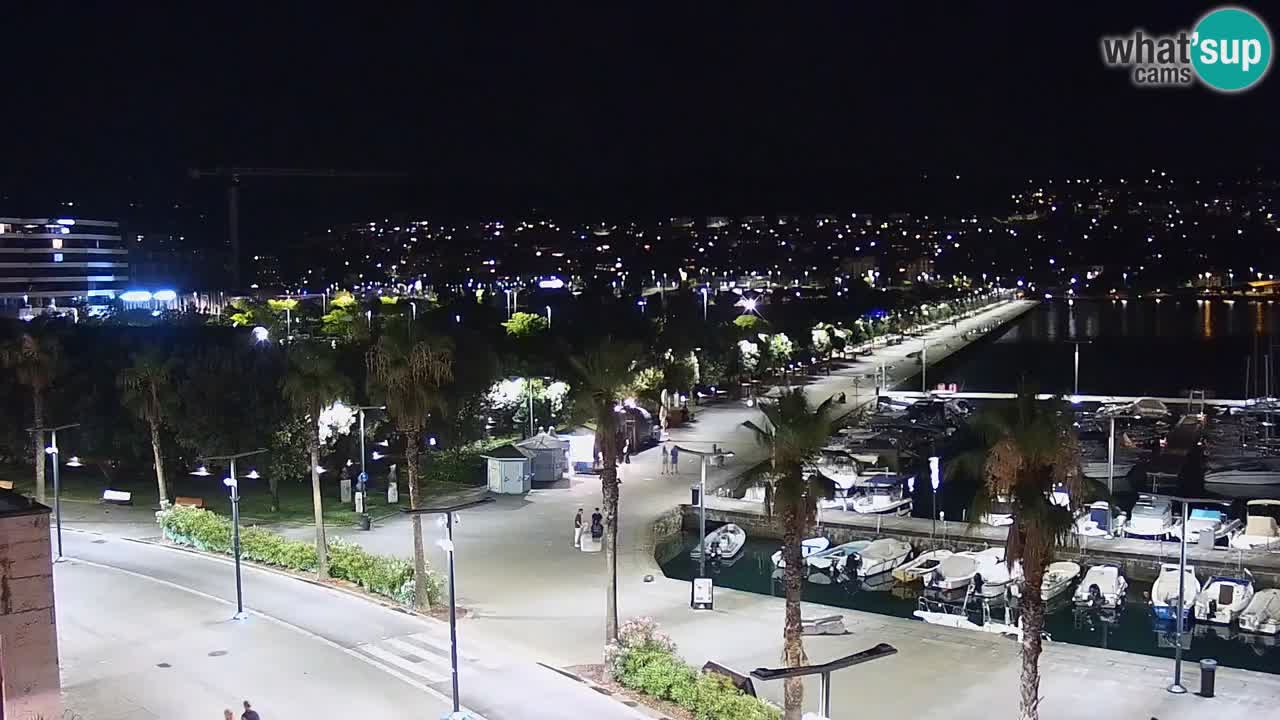 Webcam Koper – Panorama des Jachthafens und der Promenade vom Hotel Grand Koper