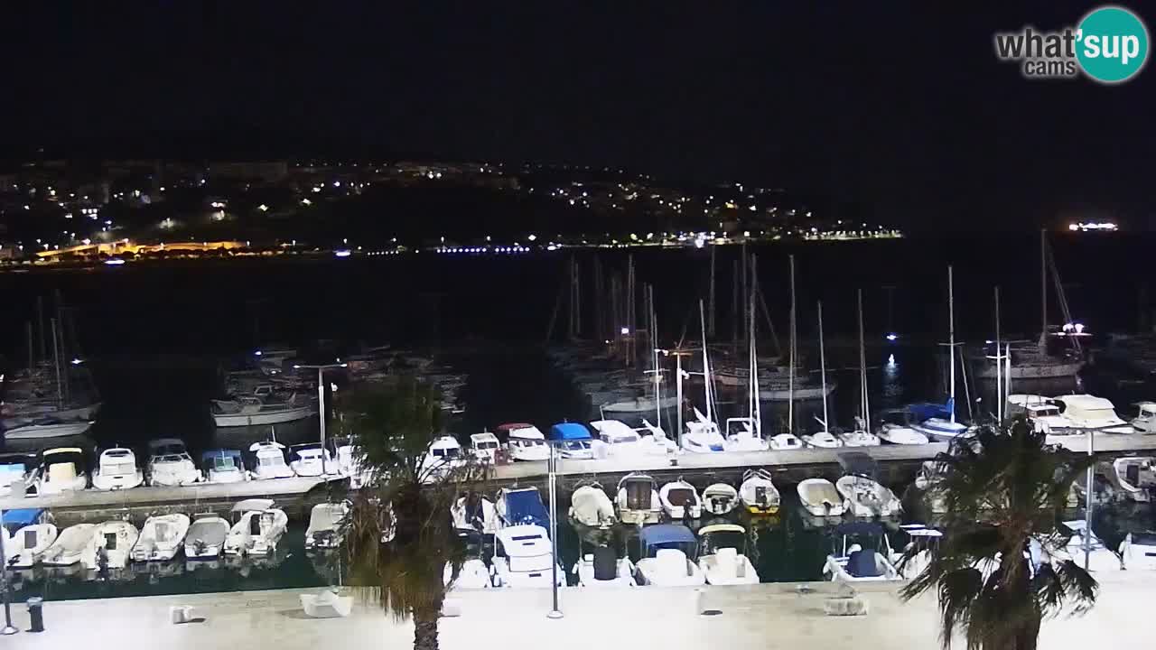 Webcam Koper – Panorama of the marina and promenade from the Grand Hotel Koper