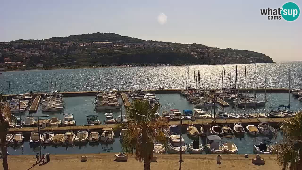 Webcam Koper – Panorama de la marina et de la promenade depuis le Grand Hotel Koper