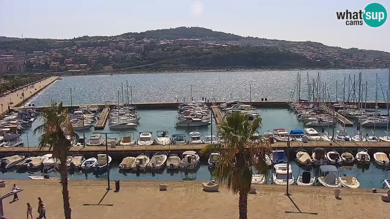 Webcam Koper – Panorama of the marina and promenade from the Grand Hotel Koper