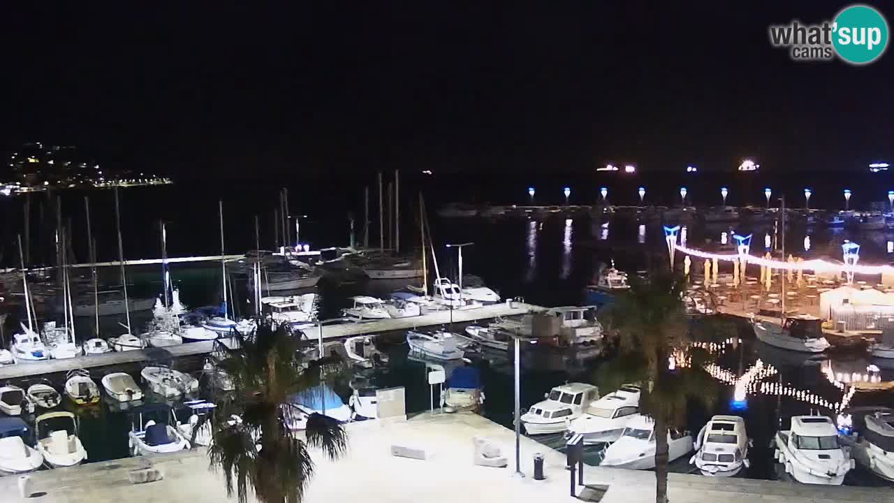 Webcam Koper – Panorama des Jachthafens und der Promenade vom Hotel Grand Koper