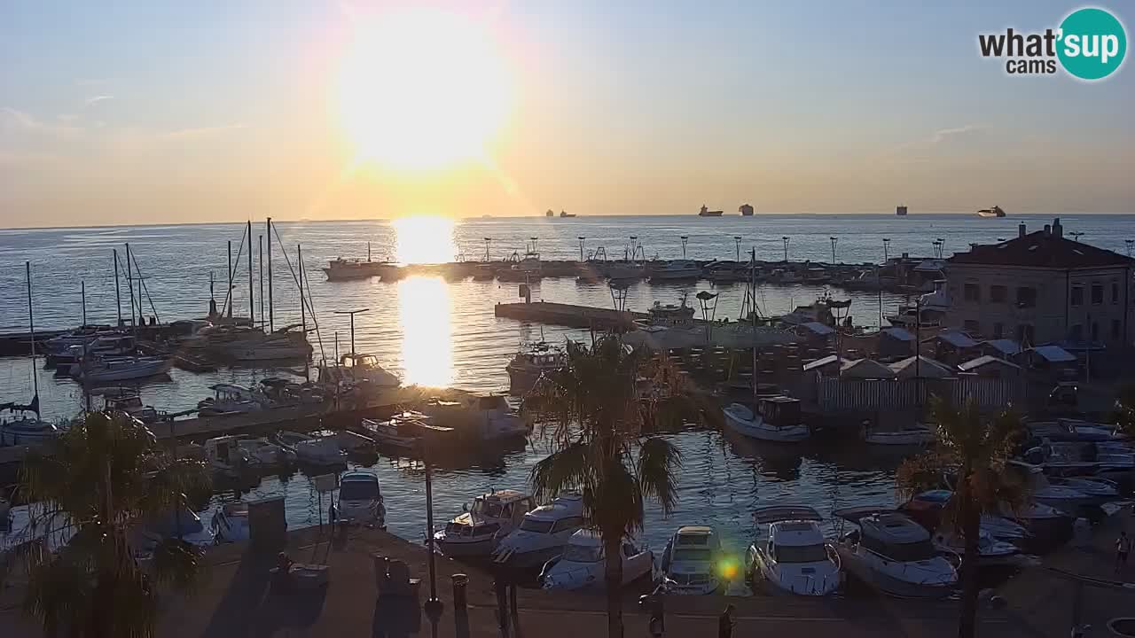 Webcam Koper – Panorama of the marina and promenade from the Grand Hotel Koper