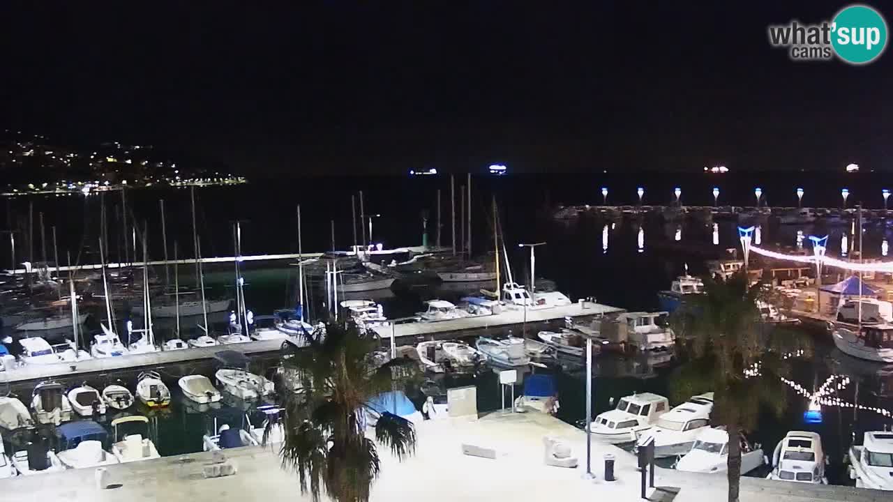 Webcam Koper – Panorama of the marina and promenade from the Grand Hotel Koper