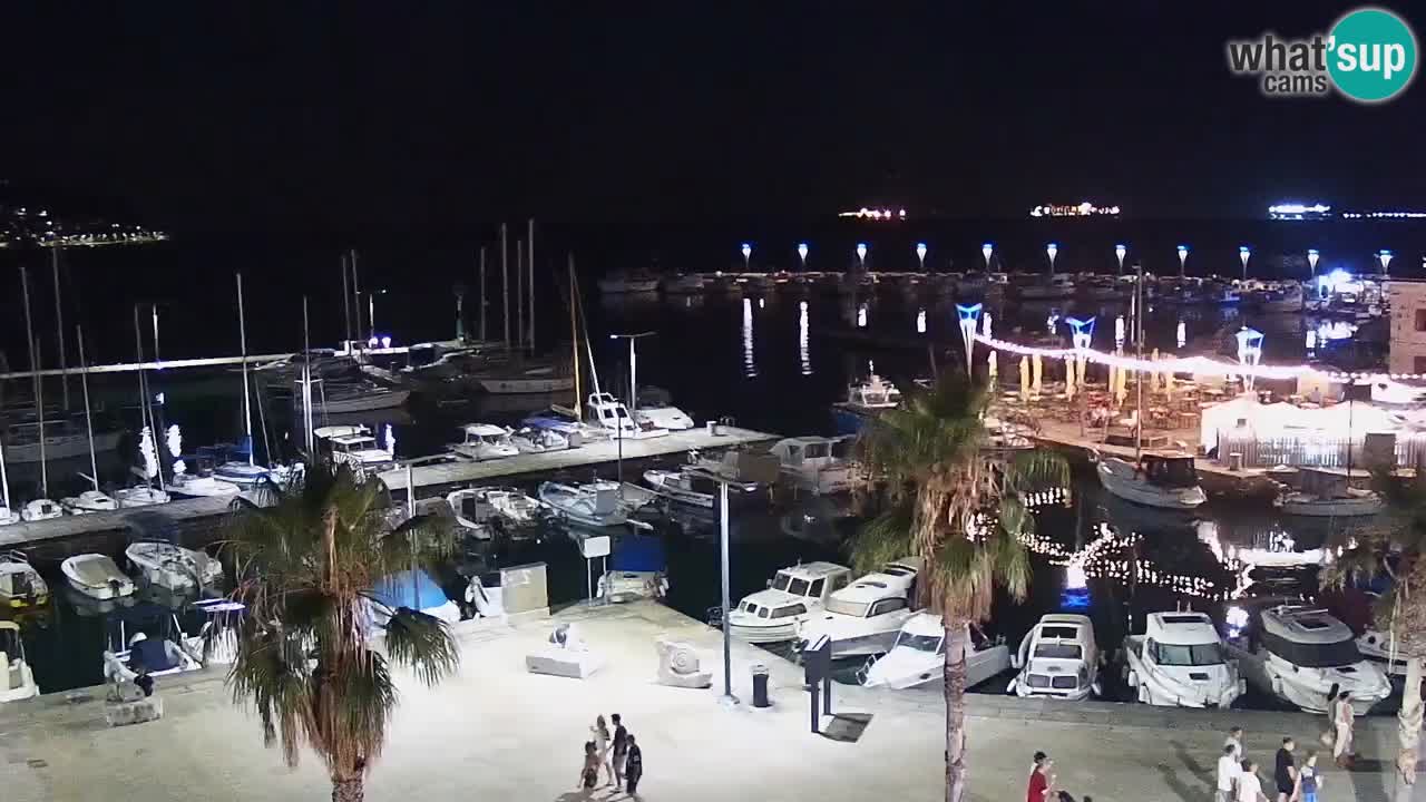 Webcam Koper – Panorama des Jachthafens und der Promenade vom Hotel Grand Koper
