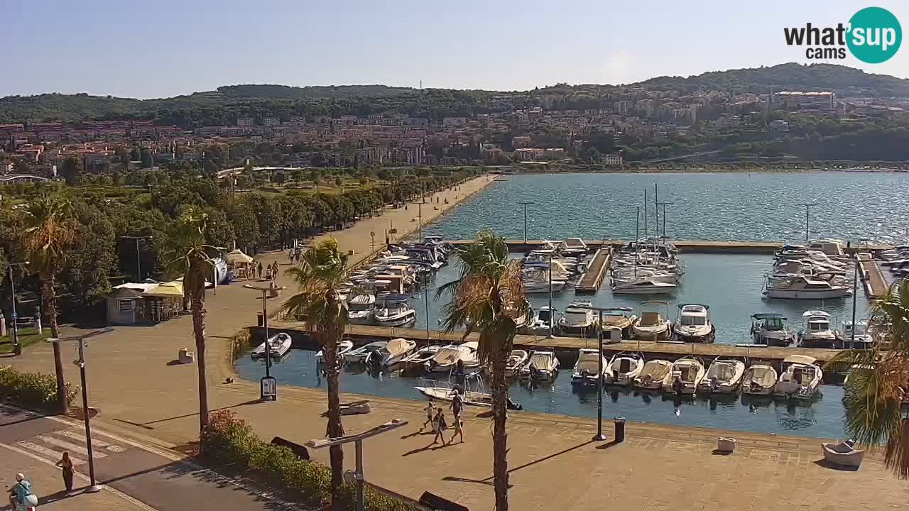 Webcam Koper – Panorama of the marina and promenade from the Grand Hotel Koper
