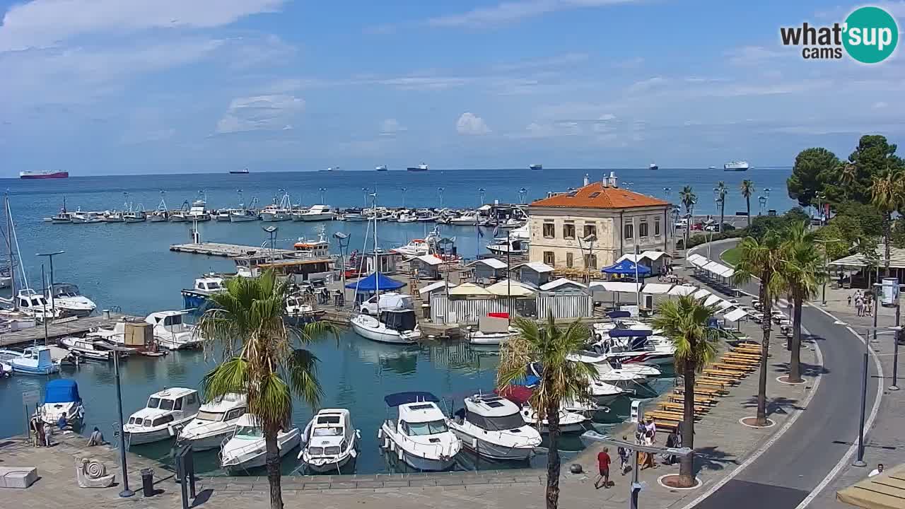 Camera en vivo Koper – puerto deportivo y paseo marítimo desde el Hotel Grand Koper