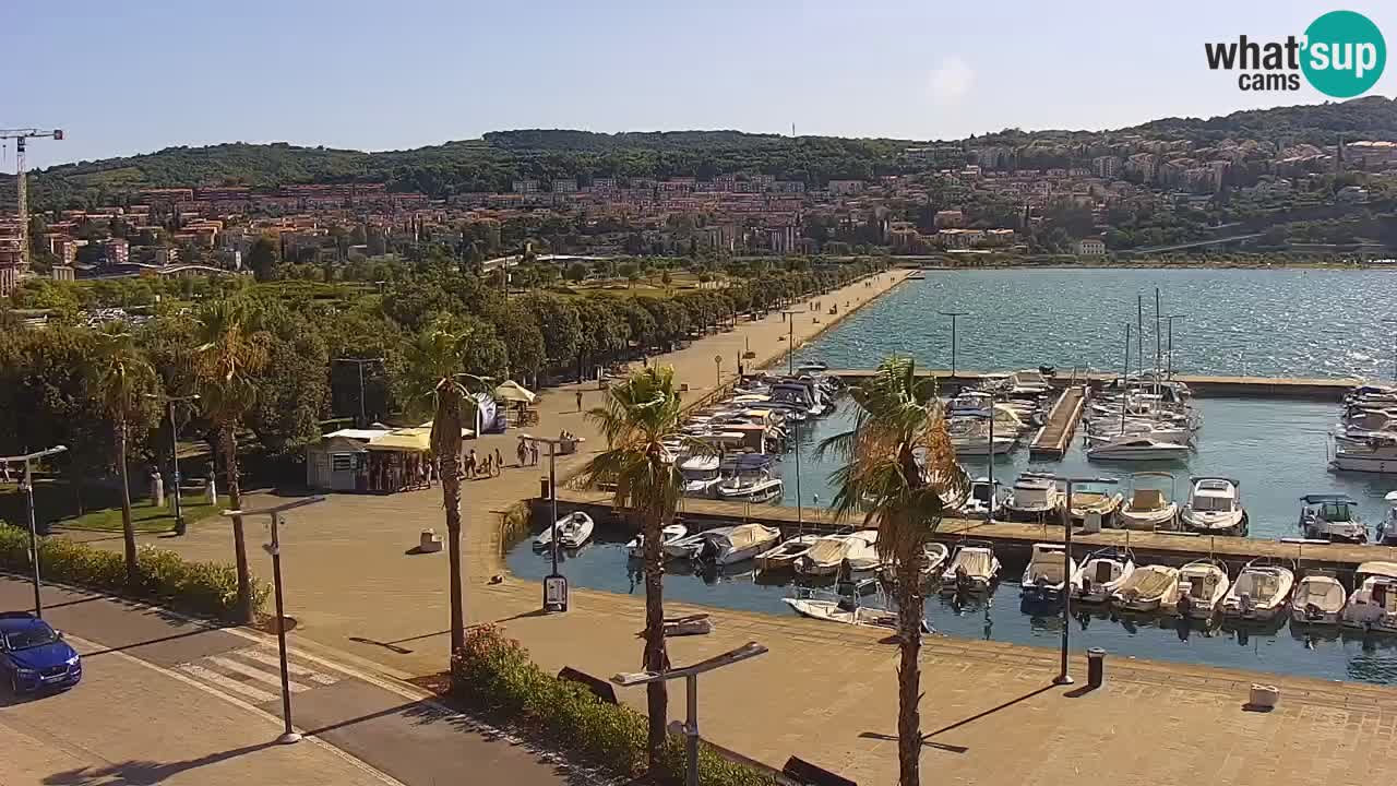 Webcam Koper – Panorama de la marina et de la promenade depuis le Grand Hotel Koper