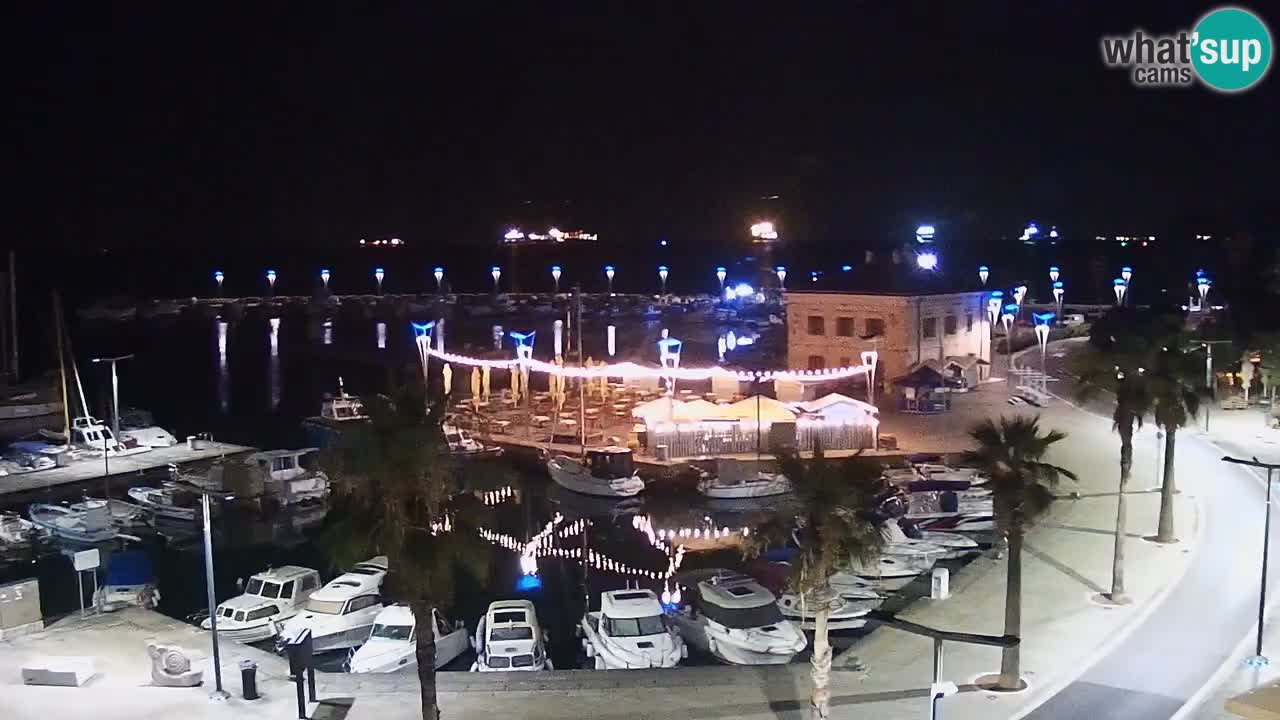 Webcam Koper – Panorama des Jachthafens und der Promenade vom Hotel Grand Koper