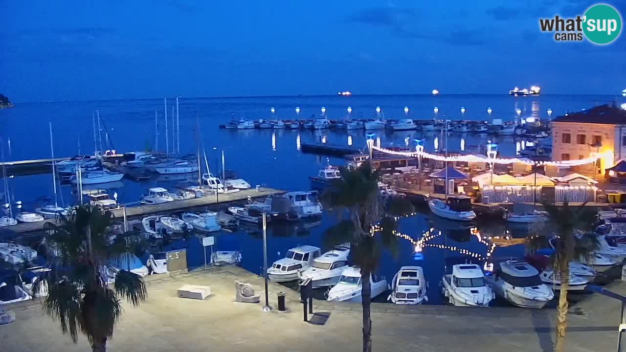 Webcam Koper – Panorama de la marina et de la promenade depuis le Grand Hotel Koper