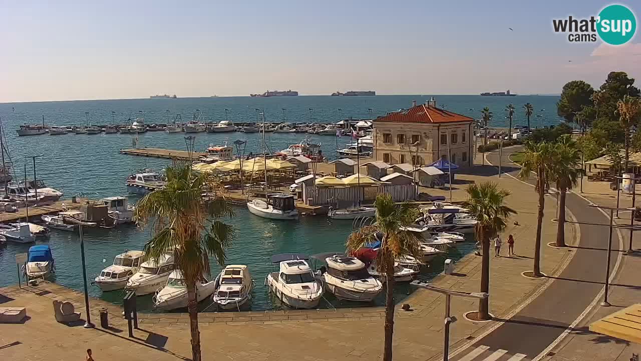 Camera en vivo Koper – puerto deportivo y paseo marítimo desde el Hotel Grand Koper