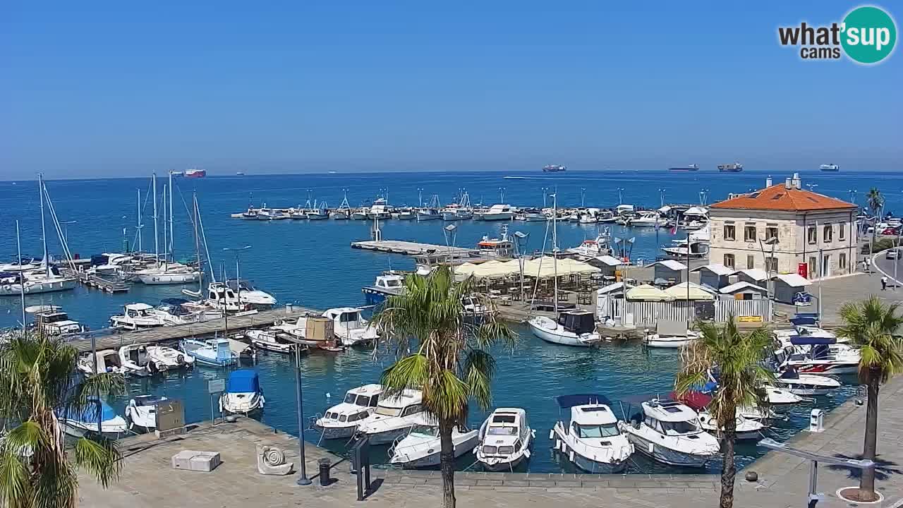 Webcam Koper – Panorama de la marina et de la promenade depuis le Grand Hotel Koper