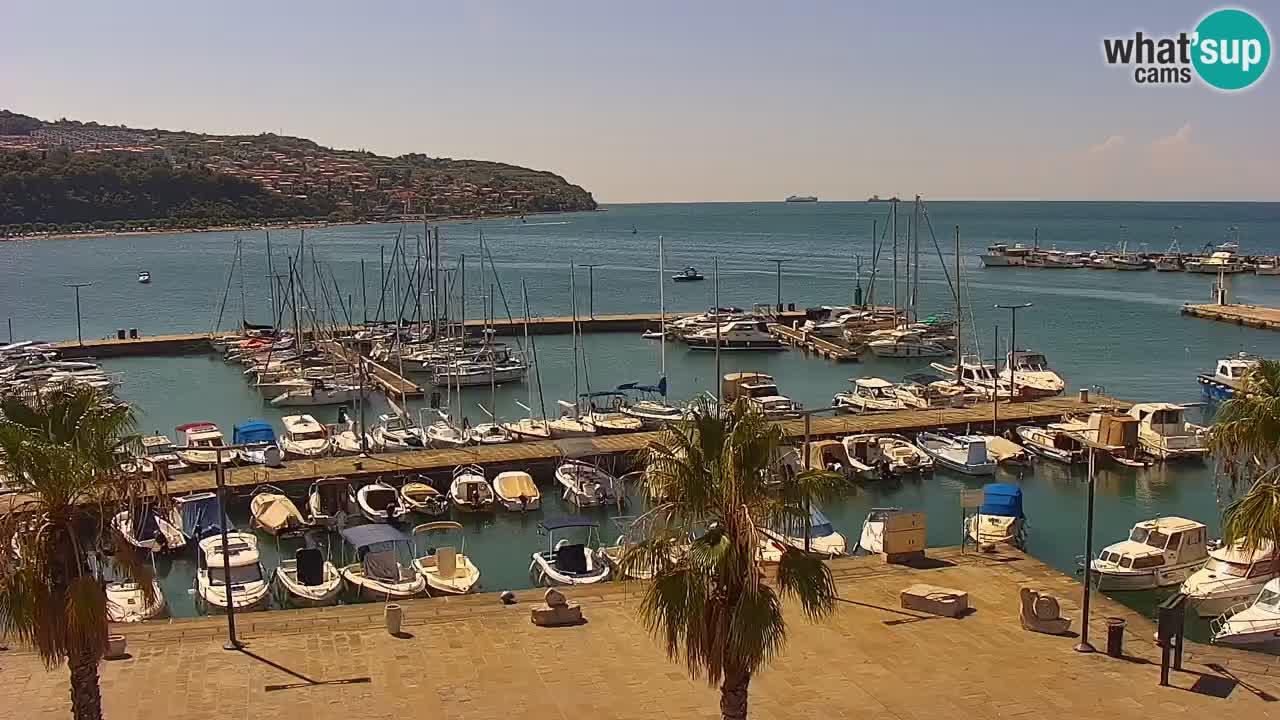 Webcam Koper – Panorama of the marina and promenade from the Grand Hotel Koper