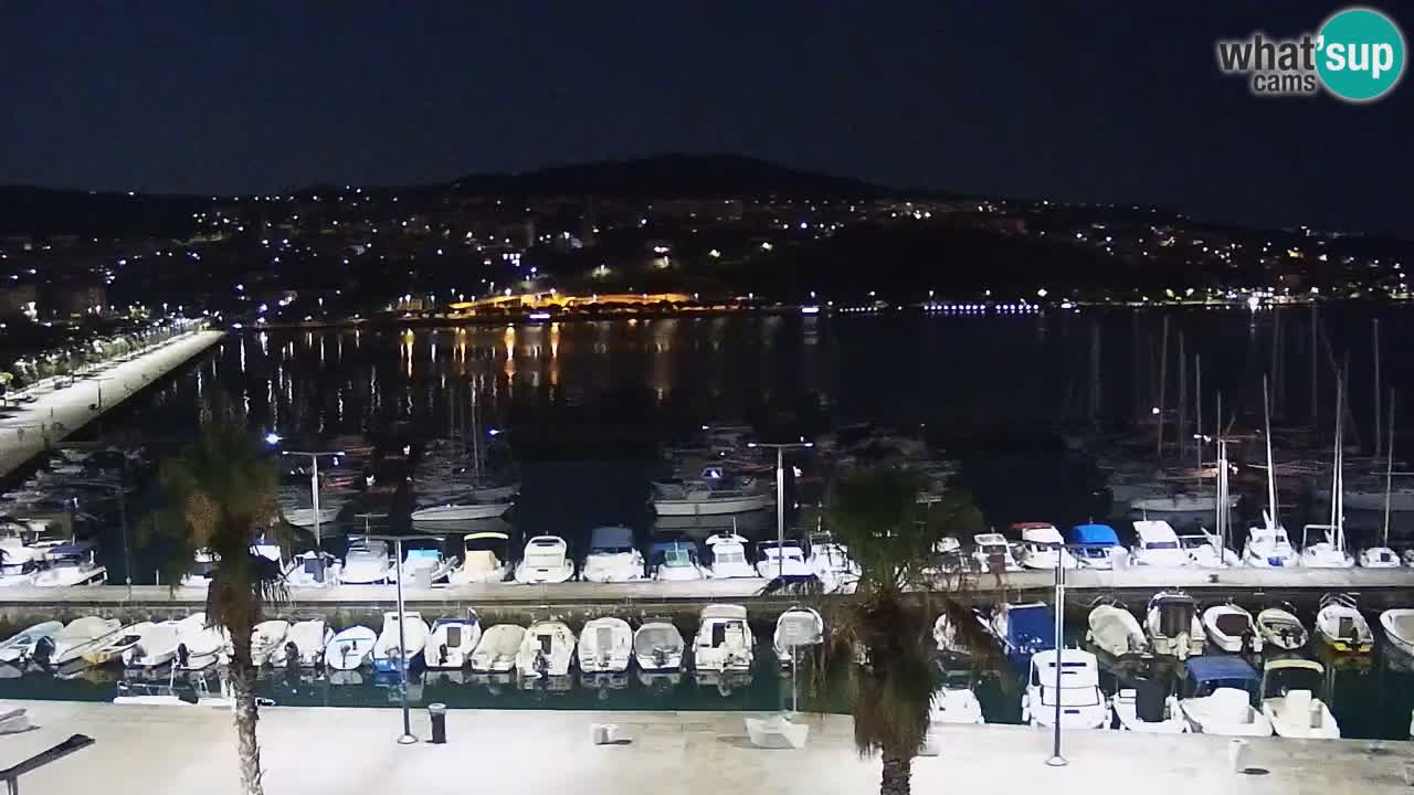 Webcam Koper – Panorama of the marina and promenade from the Grand Hotel Koper