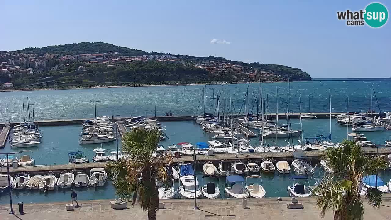 Webcam Koper – Panorama de la marina et de la promenade depuis le Grand Hotel Koper