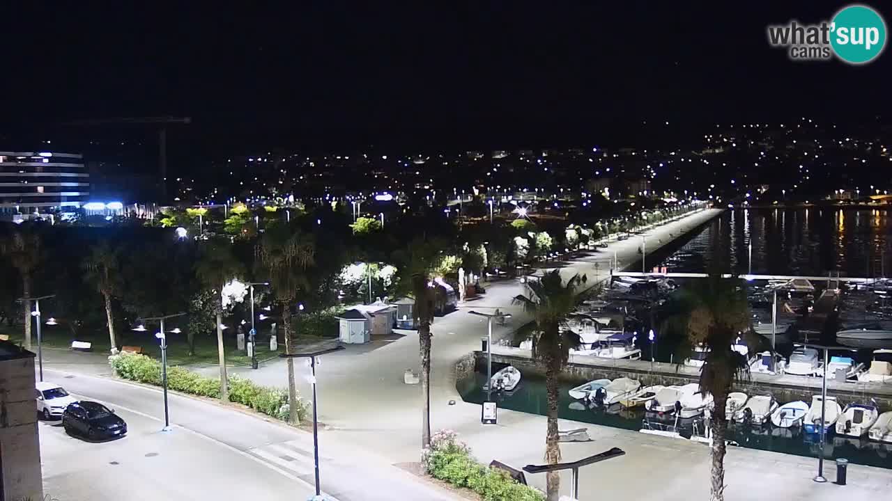 Webcam Koper – Panorama des Jachthafens und der Promenade vom Hotel Grand Koper