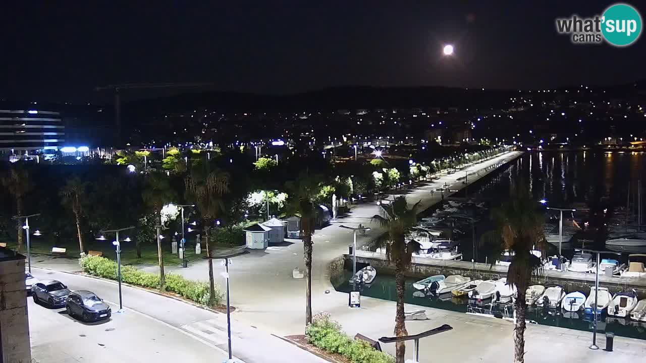 Webcam Koper – Panorama des Jachthafens und der Promenade vom Hotel Grand Koper