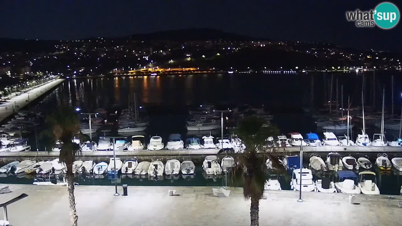 Webcam Koper – Panorama des Jachthafens und der Promenade vom Hotel Grand Koper