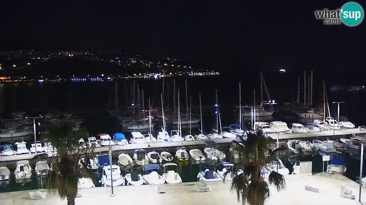 Webcam Koper – Panorama of the marina and promenade from the Grand Hotel Koper