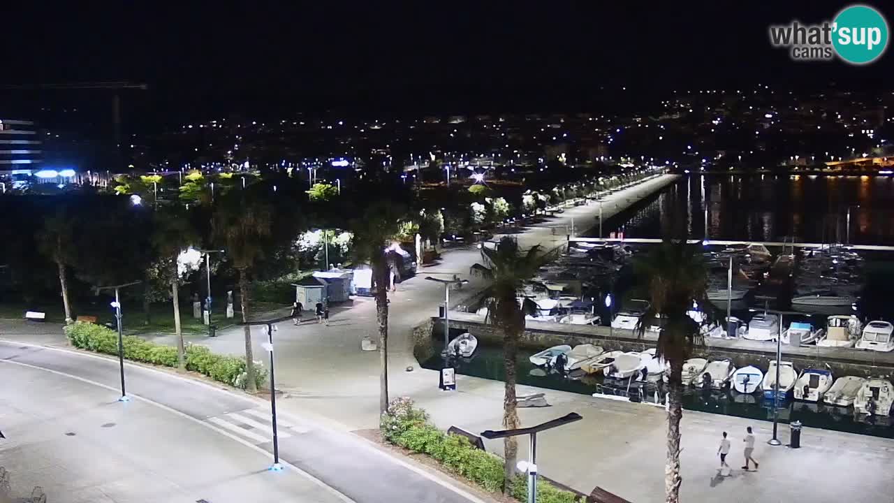 Webcam Koper – Panorama des Jachthafens und der Promenade vom Hotel Grand Koper