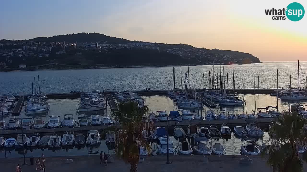 Camera en vivo Koper – puerto deportivo y paseo marítimo desde el Hotel Grand Koper
