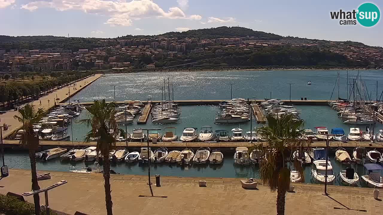 Webcam Koper – Panorama of the marina and promenade from the Grand Hotel Koper