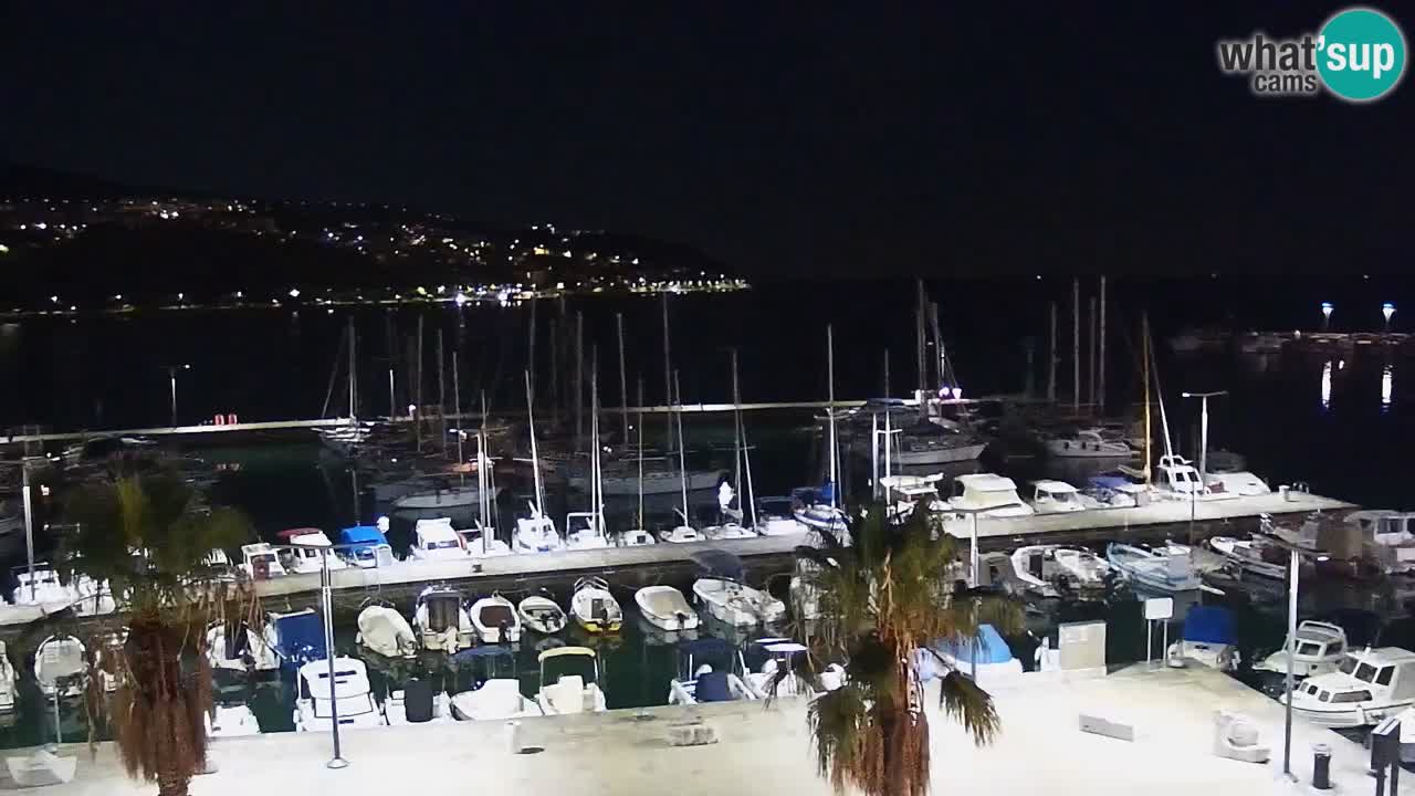 Webcam Koper – Panorama des Jachthafens und der Promenade vom Hotel Grand Koper