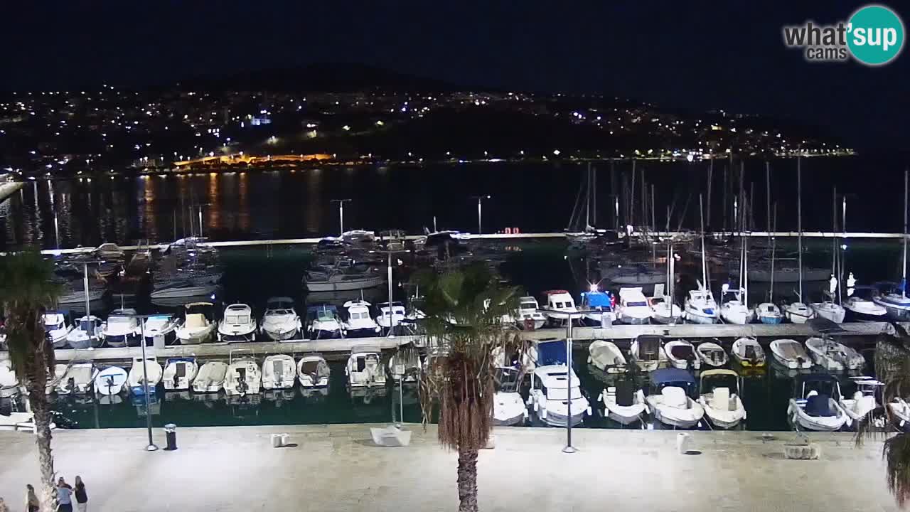 Webcam Koper – Panorama des Jachthafens und der Promenade vom Hotel Grand Koper
