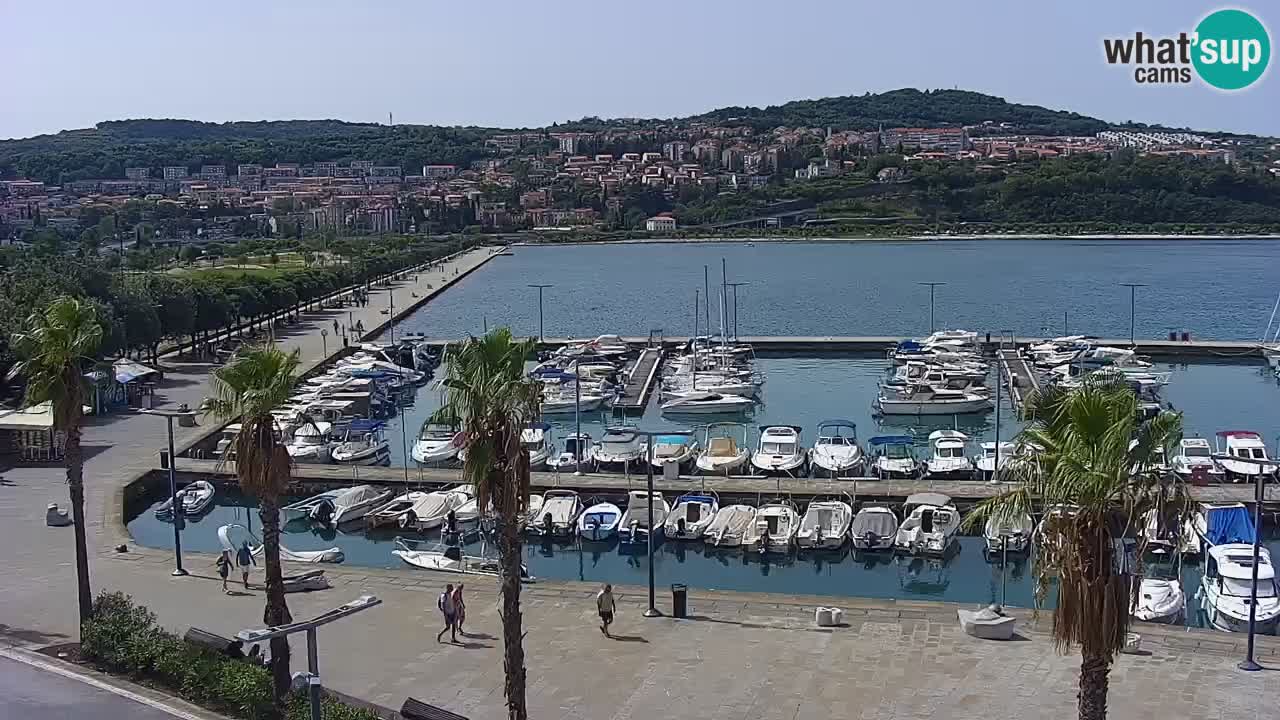 Webcam Koper – Panorama de la marina et de la promenade depuis le Grand Hotel Koper