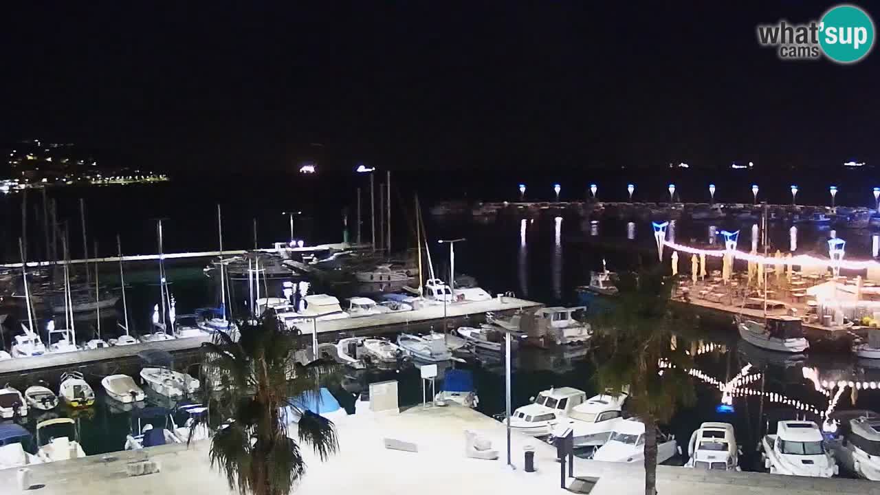 Webcam Koper – Panorama des Jachthafens und der Promenade vom Hotel Grand Koper