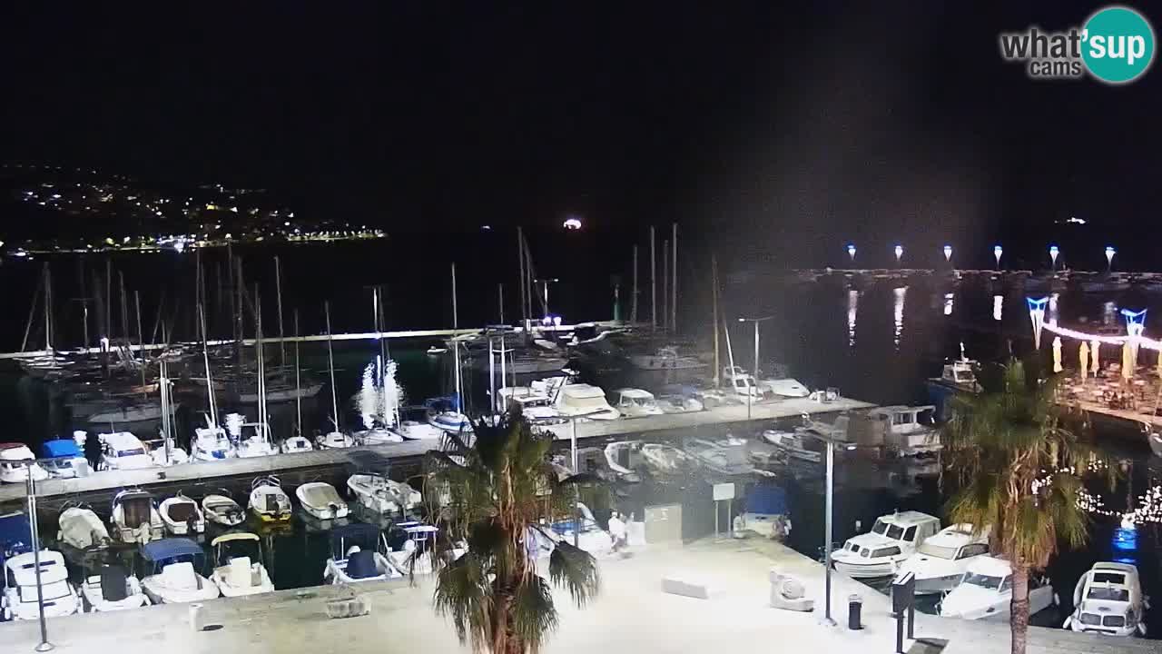 Webcam Koper – Panorama des Jachthafens und der Promenade vom Hotel Grand Koper