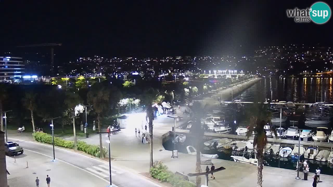 Webcam Koper – Panorama des Jachthafens und der Promenade vom Hotel Grand Koper