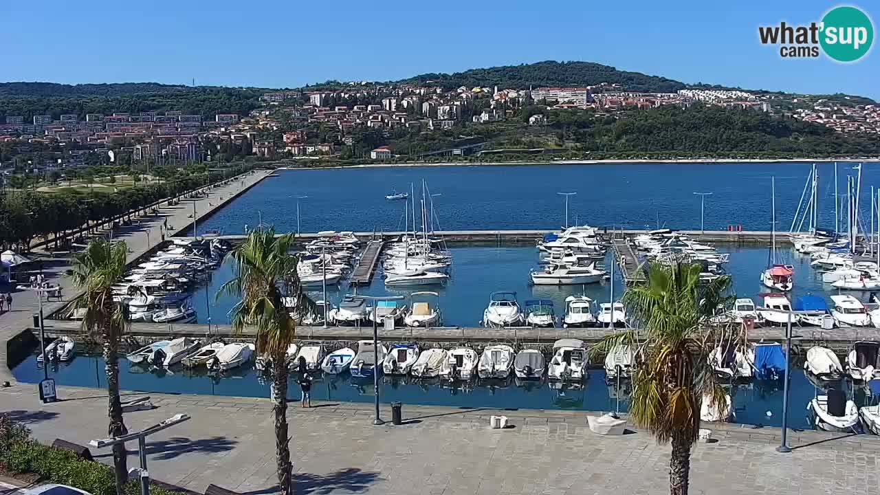 Webcam Koper – Panorama de la marina et de la promenade depuis le Grand Hotel Koper