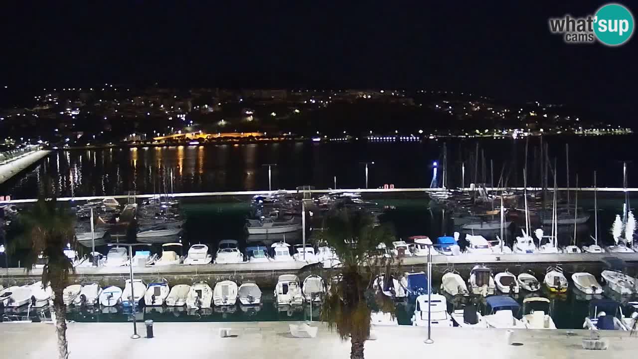Webcam Koper – Panorama des Jachthafens und der Promenade vom Hotel Grand Koper