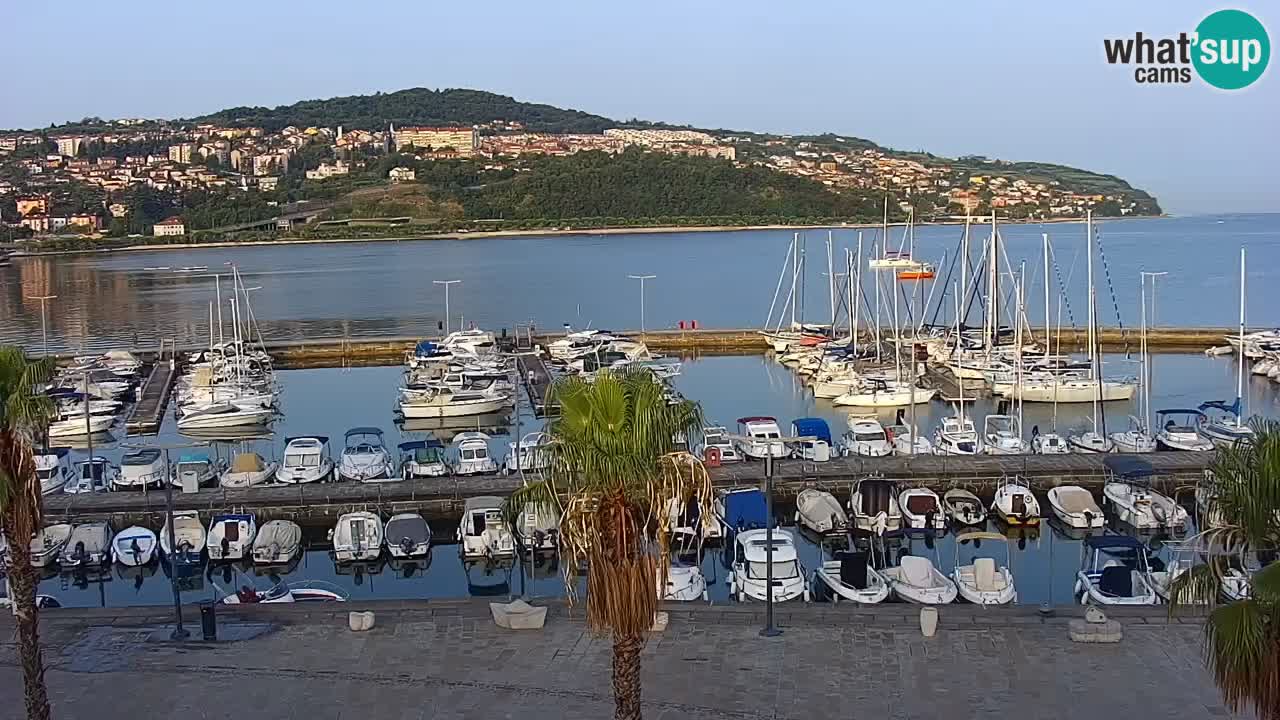 Webcam Koper – Panorama de la marina et de la promenade depuis le Grand Hotel Koper