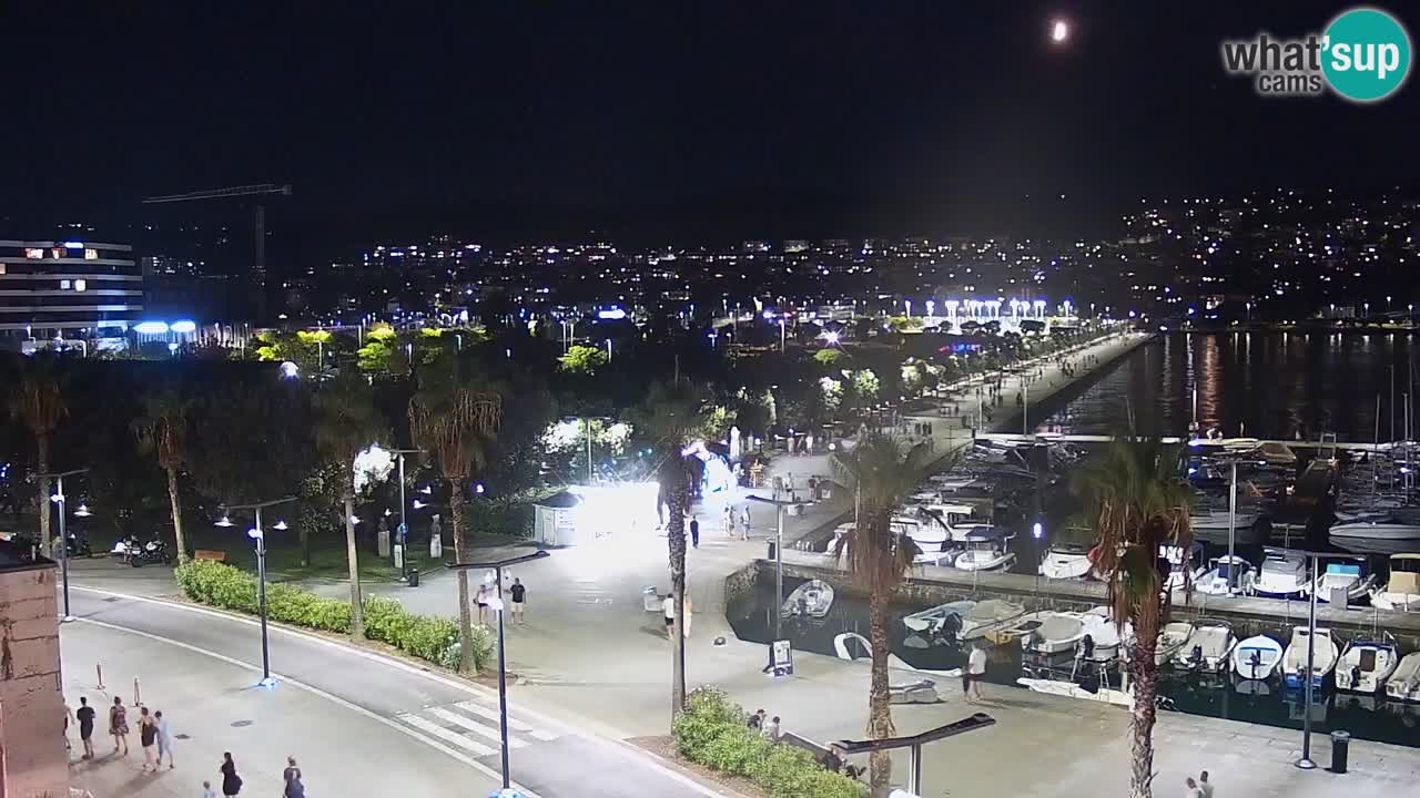 Webcam Koper – Panorama des Jachthafens und der Promenade vom Hotel Grand Koper