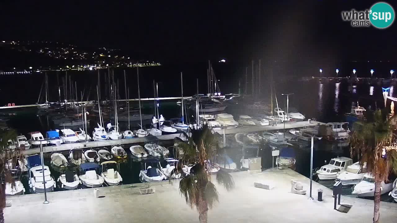 Webcam Koper – Panorama of the marina and promenade from the Grand Hotel Koper