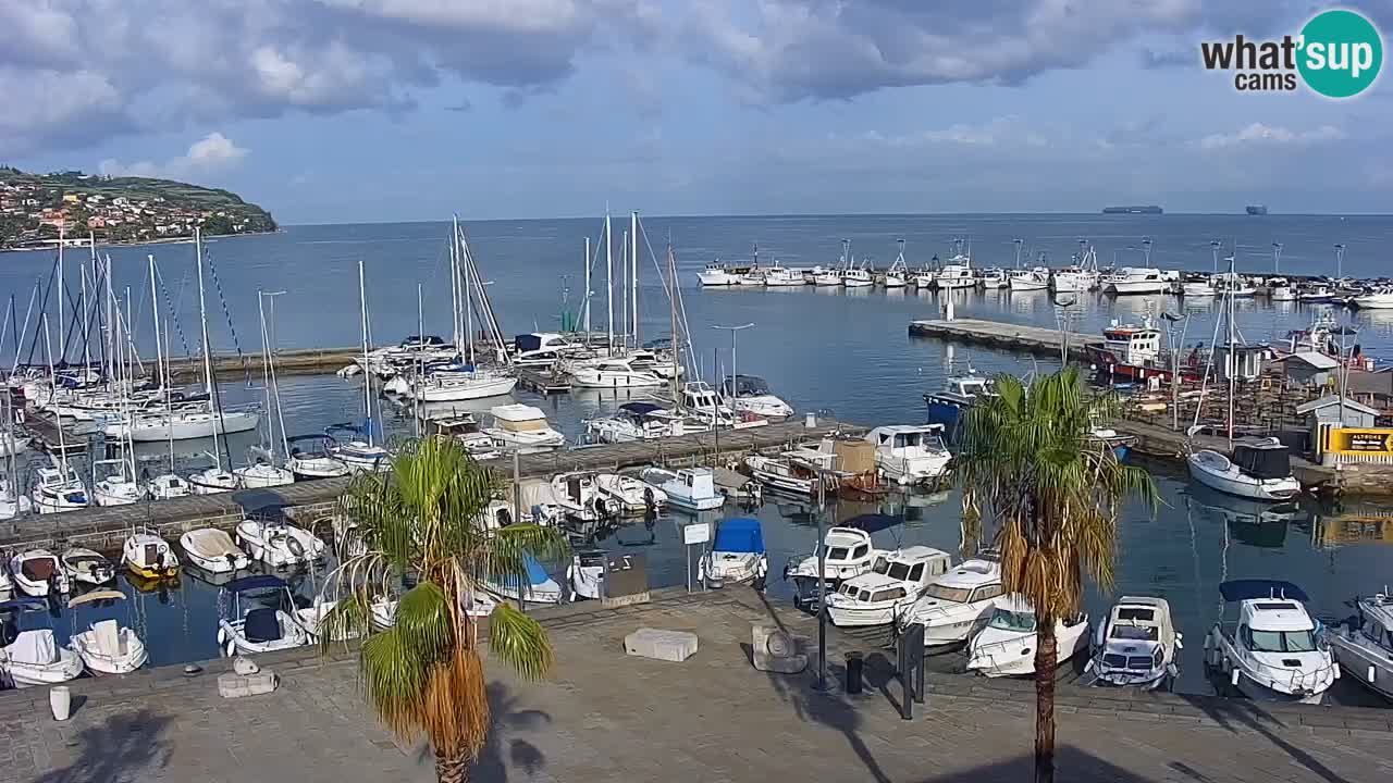 Webcam Koper – Panorama de la marina et de la promenade depuis le Grand Hotel Koper