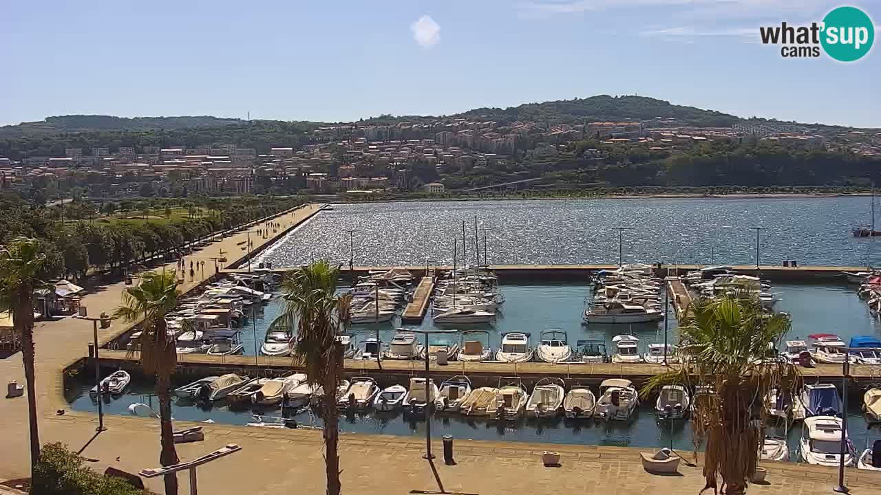 Webcam Koper – Panorama de la marina et de la promenade depuis le Grand Hotel Koper