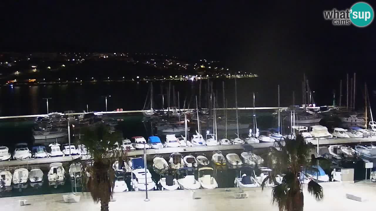 Webcam Koper – Panorama des Jachthafens und der Promenade vom Hotel Grand Koper