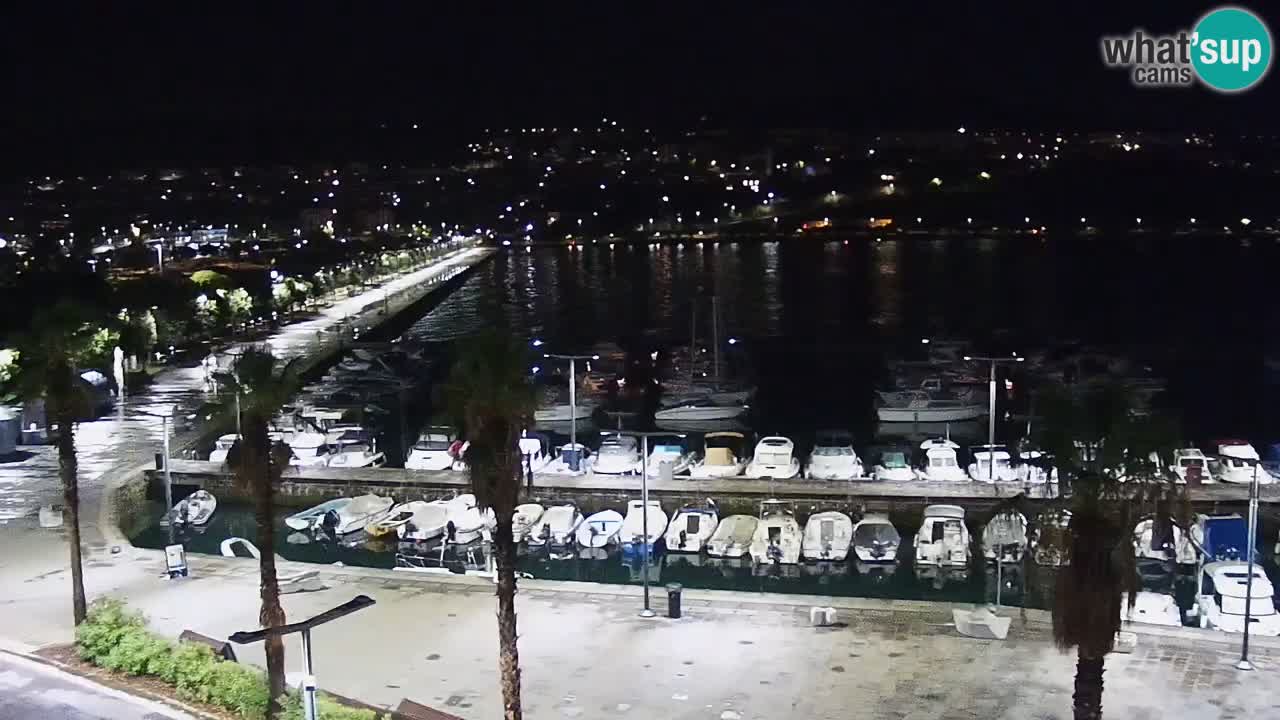 Webcam Koper – Panorama of the marina and promenade from the Grand Hotel Koper